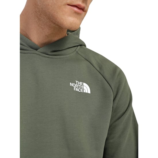 The North Face Mens Raglan Red Box Pullover Hoodie Green