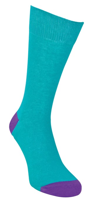 12 Pair Multipack Mens Black Cotton Socks | Sock Snob | Breathable Crew Cushioned Heel and Toe socks - Teal - Image 2