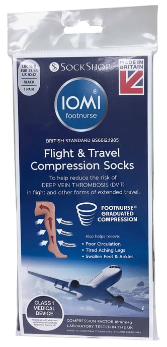 IOMI - Ladies 18 mmHg Graduated Compression Flight Socks for DVT - Image 2