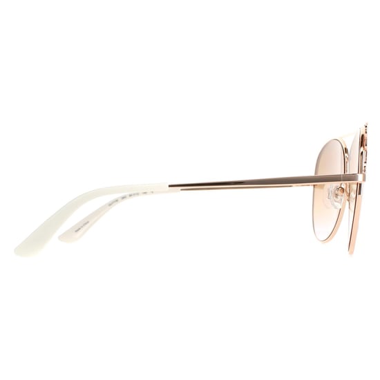 Guess Aviator Womens Shiny Rose Gold Brown Mirror GU7739