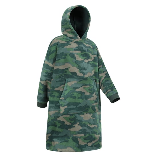 Mountain Warehouse Childrens/Kids Borg Lined Camo Hoodie Blanket (Khaki Green) - Image 4
