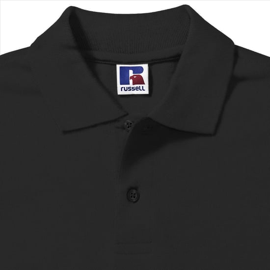 Russell Heren 100% Katoenen Korte Mouw Poloshirt (Zwart) - Image 2