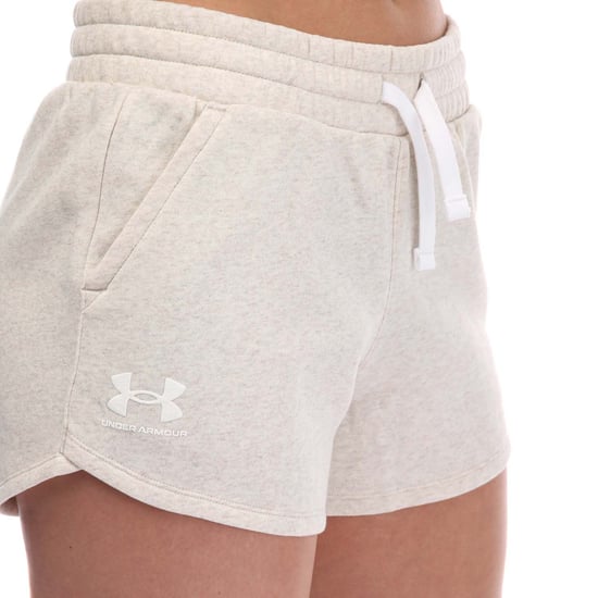 Women's Under Armour UA Rival Fleece Shorts in Oatmeal