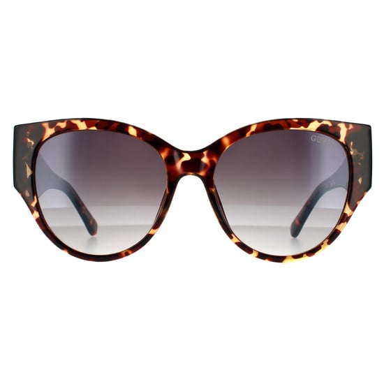 Guess Cat Eye Womens Dark Havana Smoke Mirror Sunglasses