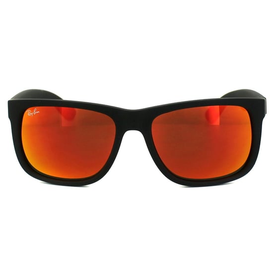 Ray-Ban Sunglasses Justin 4165 622/6Q Rubber Black Red Mirror - Image 1
