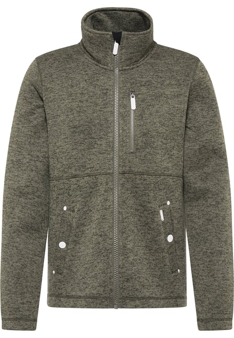 ICEBOUND Yuka serie Gebreide fleece jas Heren olijf melange - Image 1