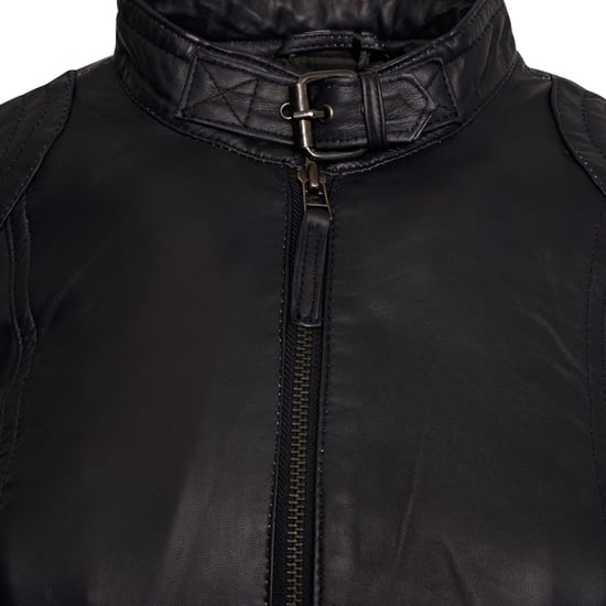 Elle Ladies Leather Jacket Navy