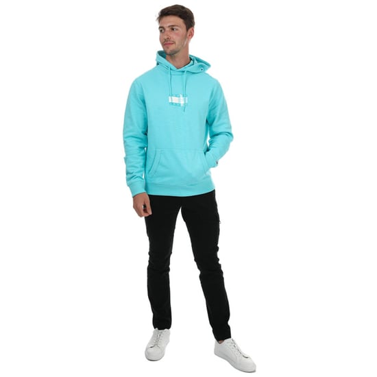 Men's Tommy Hilfiger box Logo Hoody in Blue - Image 3