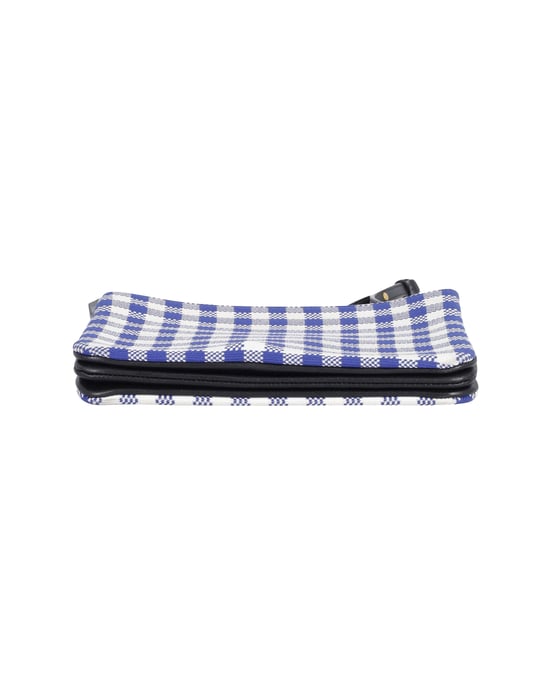 Celine Trio Gingham Crossbody-väska i blått och vitt bomull - Image 6