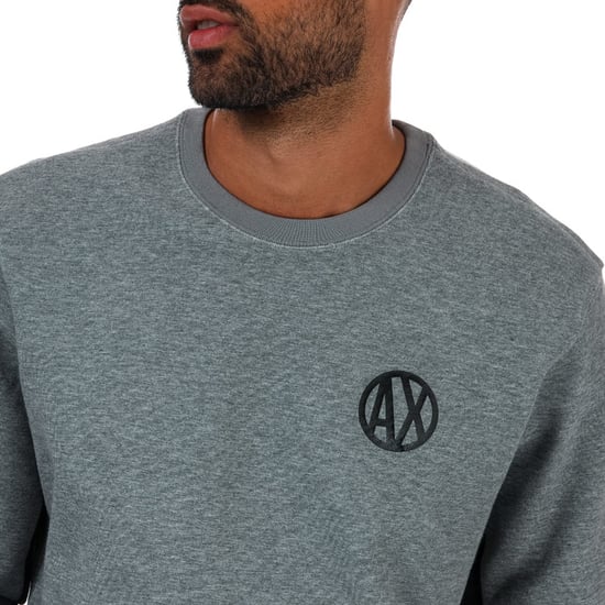 Men's Armani Exchange Placed Print Colourblock Sweatshirt in Grey