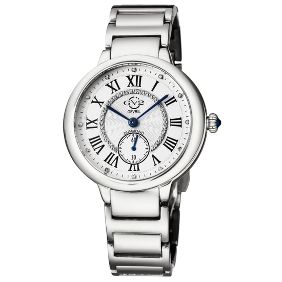GV2 Rome Women's Swiss Quartz Diamond Silver Dial Stainless Steel Watch - Image 1