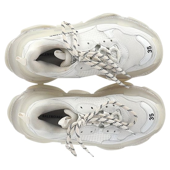 Balenciaga Clear Sole Triple S Sneakers in White Polyester - Image 6