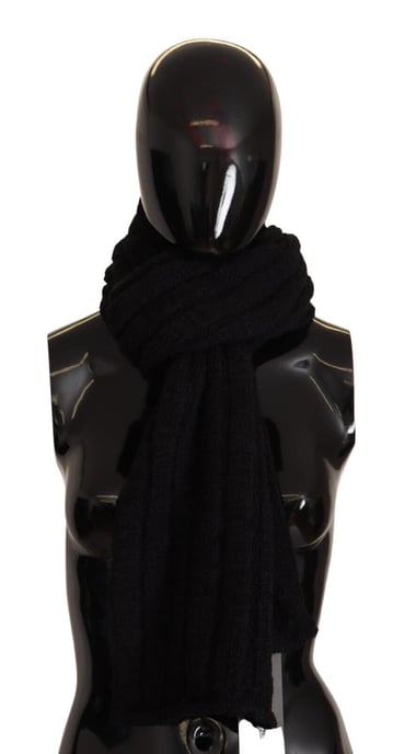 Dolce & Gabbana Black Virgin Wool gebreide Unisex Warmer Shawl Dames sjaal - Image 5