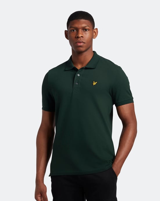 Lyle & Scott Plain Polo Shirt in Green - Image 1