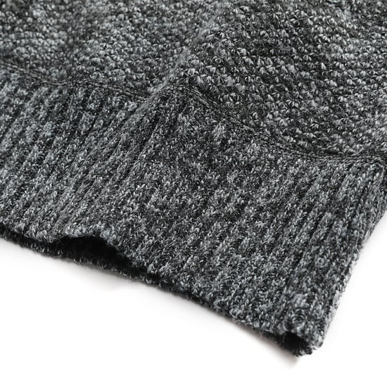 Men's Winter Transition Cardigan with Hood Lined Chunky Knit Hooded Warm Jacket Dark Grey