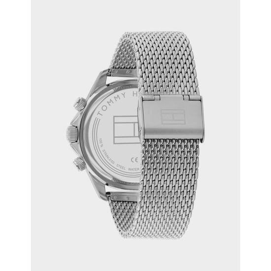 Accessoarer Tommy Hilfiger Miles Chronograph Mesh Armbandsur i marinblått och silver - Image 3