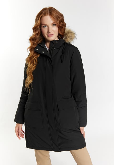 Dreimaster Winterparka met imitatiebont Dames zwart - Image 3
