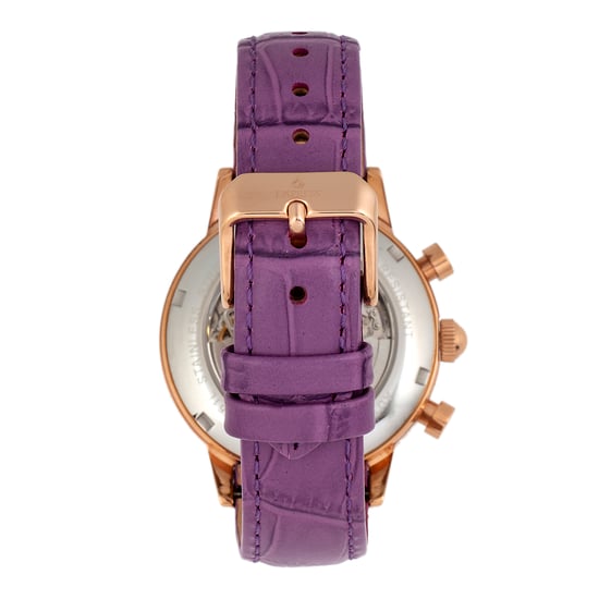 Empress Beatrice Automatic Skeleton Dial Leather-Band Watch w/Day/Date - Image 2