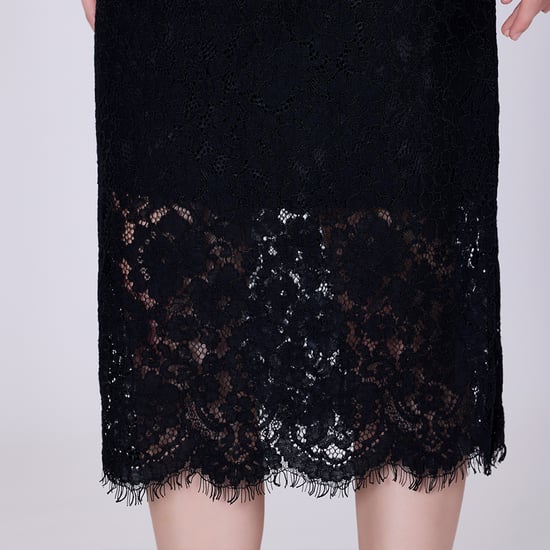 Bustier lines and tulip sleeves lace dress - Image 5