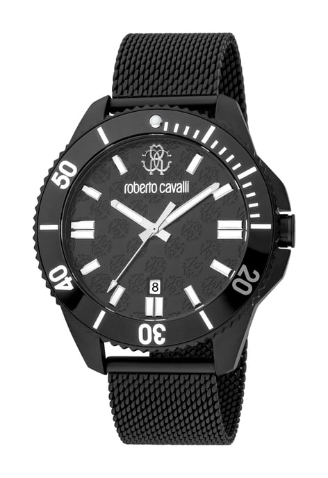 RC5G013M0075 Roberto Cavavalli Mens Quartz Stainless Steel Black 44 mm Watch