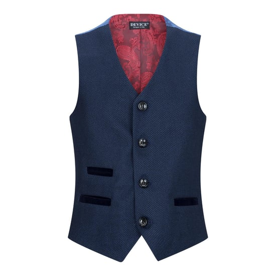 Boys 3 Piece Navy Blue Birdseye Tweed Suit