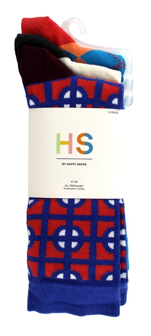 HS by Happy Socks - 3-pack klassiska strukturstrumpor för herrar - Target (Blå) - Image 2
