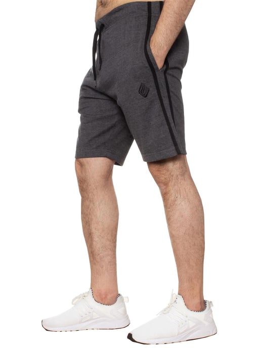 Enzo | Mens T-Shirt & Shorts Loungewear Set - Black/Charcoal - Image 3