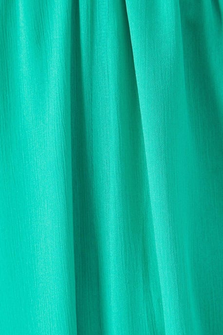 Chiffon Pleat Plunge Neck Batwing Midaxi Dress