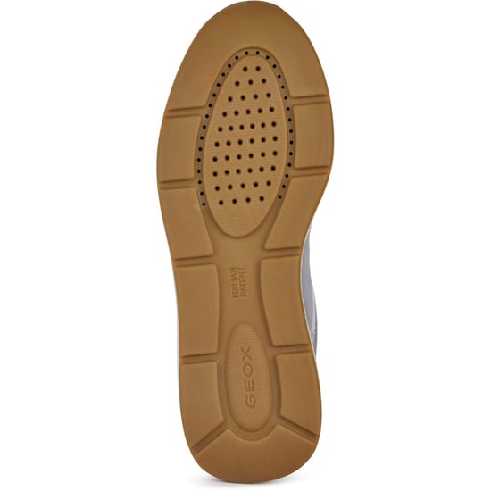 Geox D Cristael E Faux Leather Women's Silver Trainers - Image 3