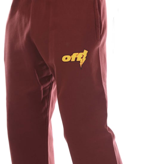 Men's Off White Thunder Stable Slim Sweatpants in Red - Image 3