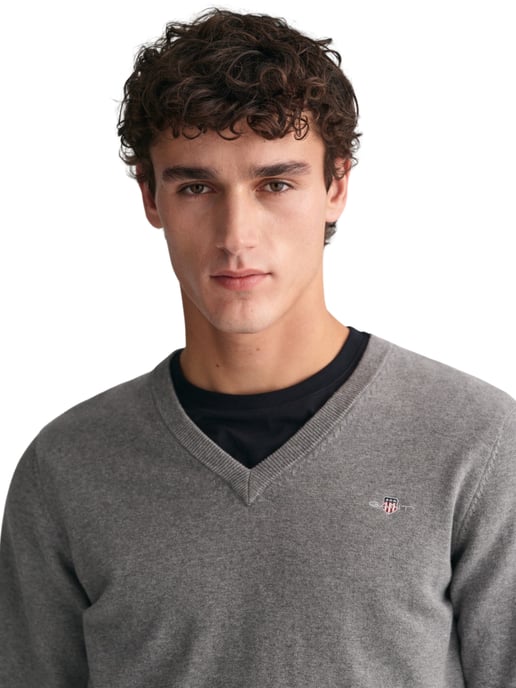 GANT Mens Classic Cotton V-Neck Jumper - Image 5