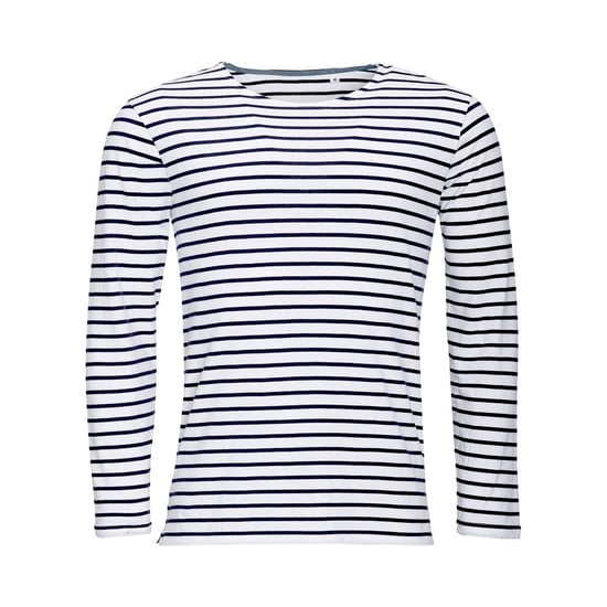 SOLS Heren Marine T-Shirt met lange mouwen (Wit/Zwaar) - Image 1