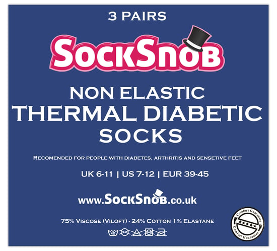 12 Pairs Mens Thermal Diabetic Socks | Sock Snob | Non Elastic Extra Wide Diabetic Socks for Poor Circulation - Black - Image 2