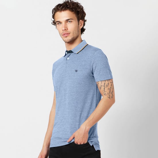 Jack & Jones Men's Logo Polo Shirt, Short-Sleeved, Casual