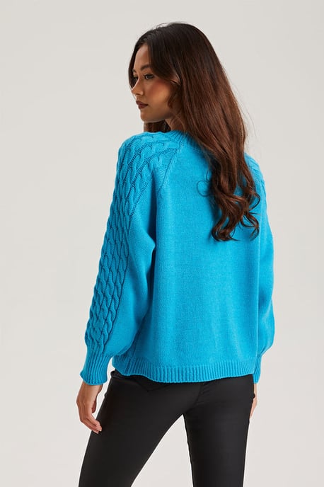 Bright Blue Roll Neck Jumper