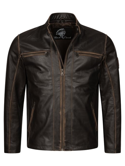 Rock Creek Lederjacke Dunkelbraun