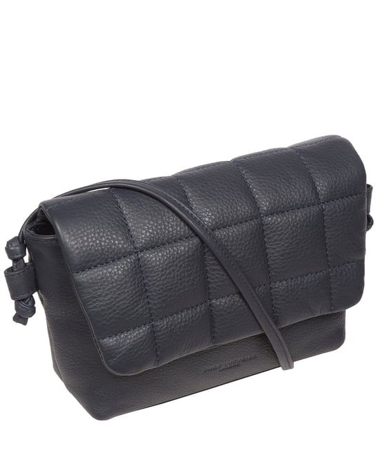 'Zoey' Navy Nappa Leather Cross Body Bag