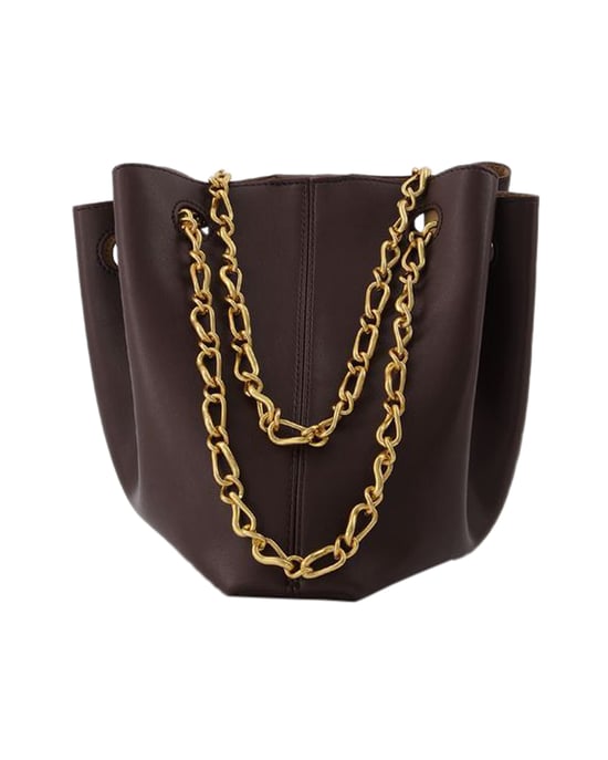 The Gather Bucket Bag in Brown Vegan Leather - Image 1