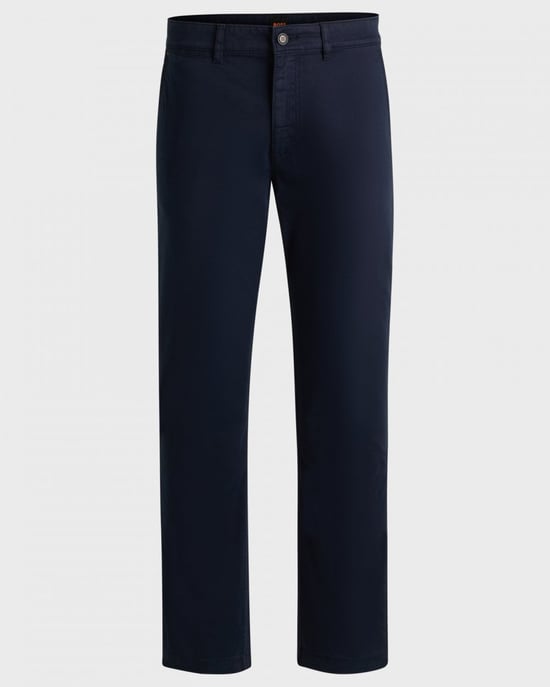 BOSS Orange Mens Regular Fit Chinos in Stretch-Cotton Satin - Image 1