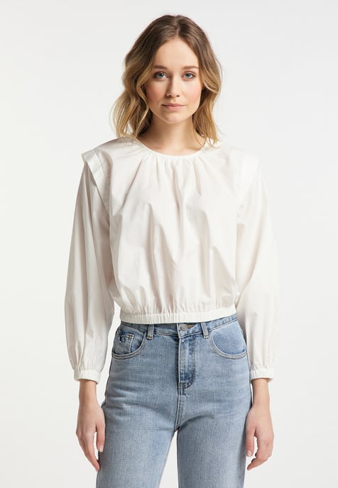Dreimaster Blouse Dames wolwit - Image 3