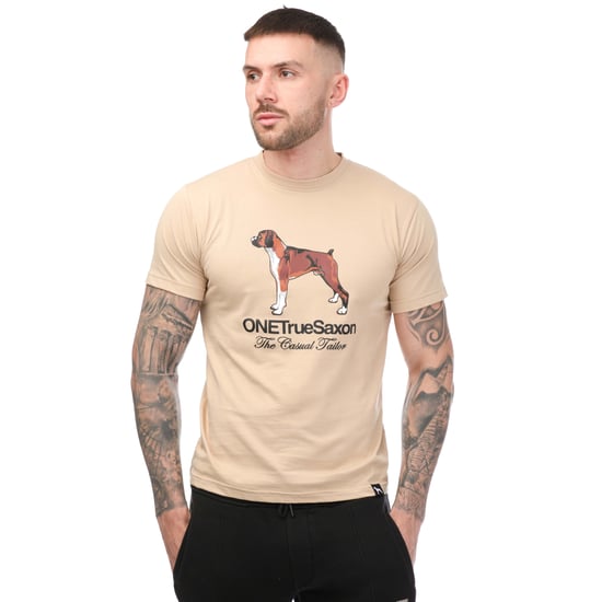 Men's One True Saxon Dawg T-Shirt in Sand - Image 1