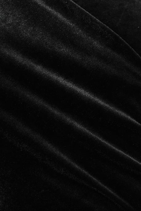 Curve Black Velvet Wrap Midi Dress