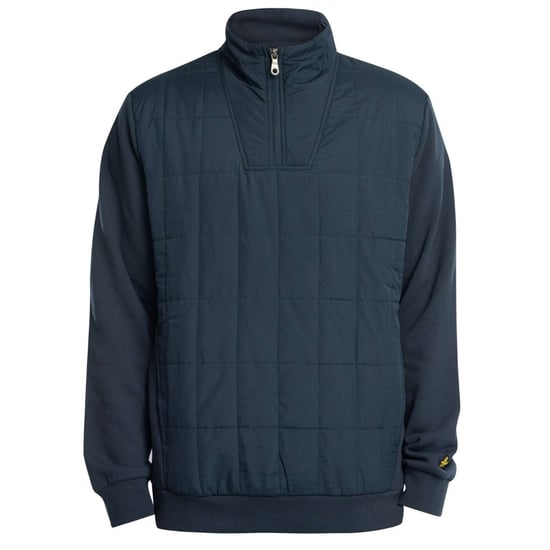 Lyle & Scott Hybrid Quiltad Marinblå Sweatshirt med halv dragkedja - Image 1