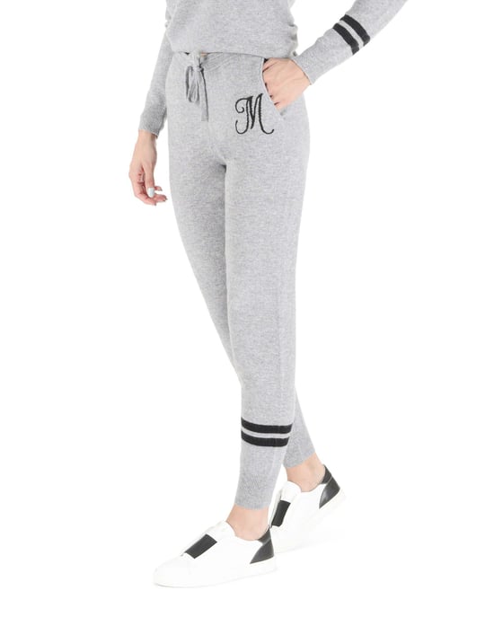 Crown Of Edinburgh Cashmere Track Pants Morningside Grey M - Image 1