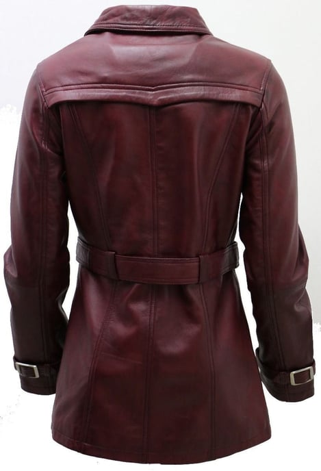 Women's mid-length leather trench coat - Oakham