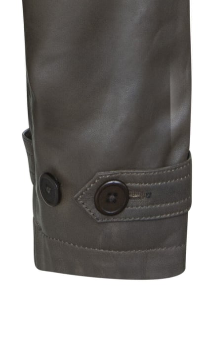 Womens Cropped Oversized Trench Leather Jacket - Canberra - Image 5
