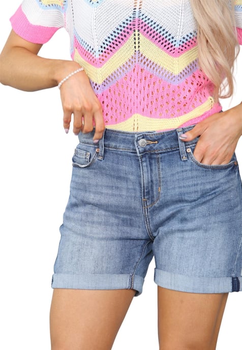 Levis Signature Damesshort in blauw - Image 3