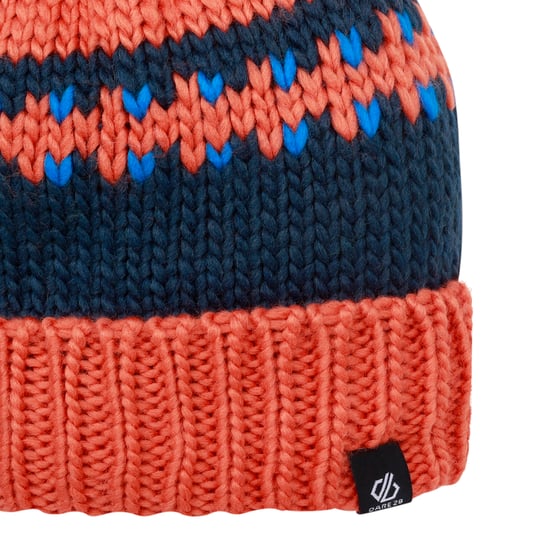 Dare 2B Childrens/Kids Boffin II Bobble Beanie (Orange Rush/Moonlight Denim)