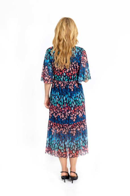 Louise Half Wrap Mesh Dress