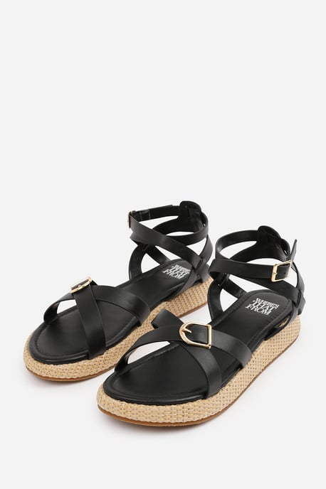 Wheres That From Womens 'Sofia' Cross Over Buckle Strap Sandals